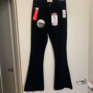 Black flared jeans